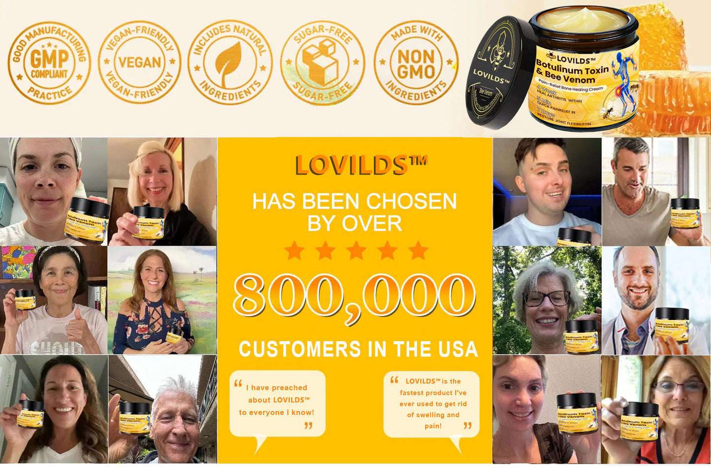 LOVILDS™ Botulinum Toxin & Bee Venom Pain-Relief Bone Healing Cream (7️⃣Day Quick Results)