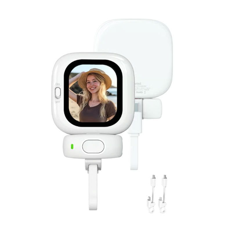 Vlogmate Mini Vlog Selfie Monitor Screen for iPhone, Wired Back Camera Monitor with Bluetooth Remote