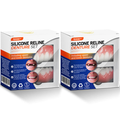 QIAWI™ Silicone Reline Denture Set (ADA Certified) 🩷