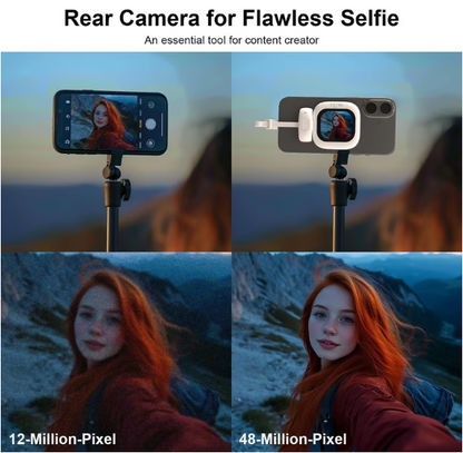 Vlogmate Mini Vlog Selfie Monitor Screen for iPhone, Wired Back Camera Monitor with Bluetooth Remote